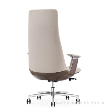 Nordic Design Boss Leather Office Chair Convenient Move